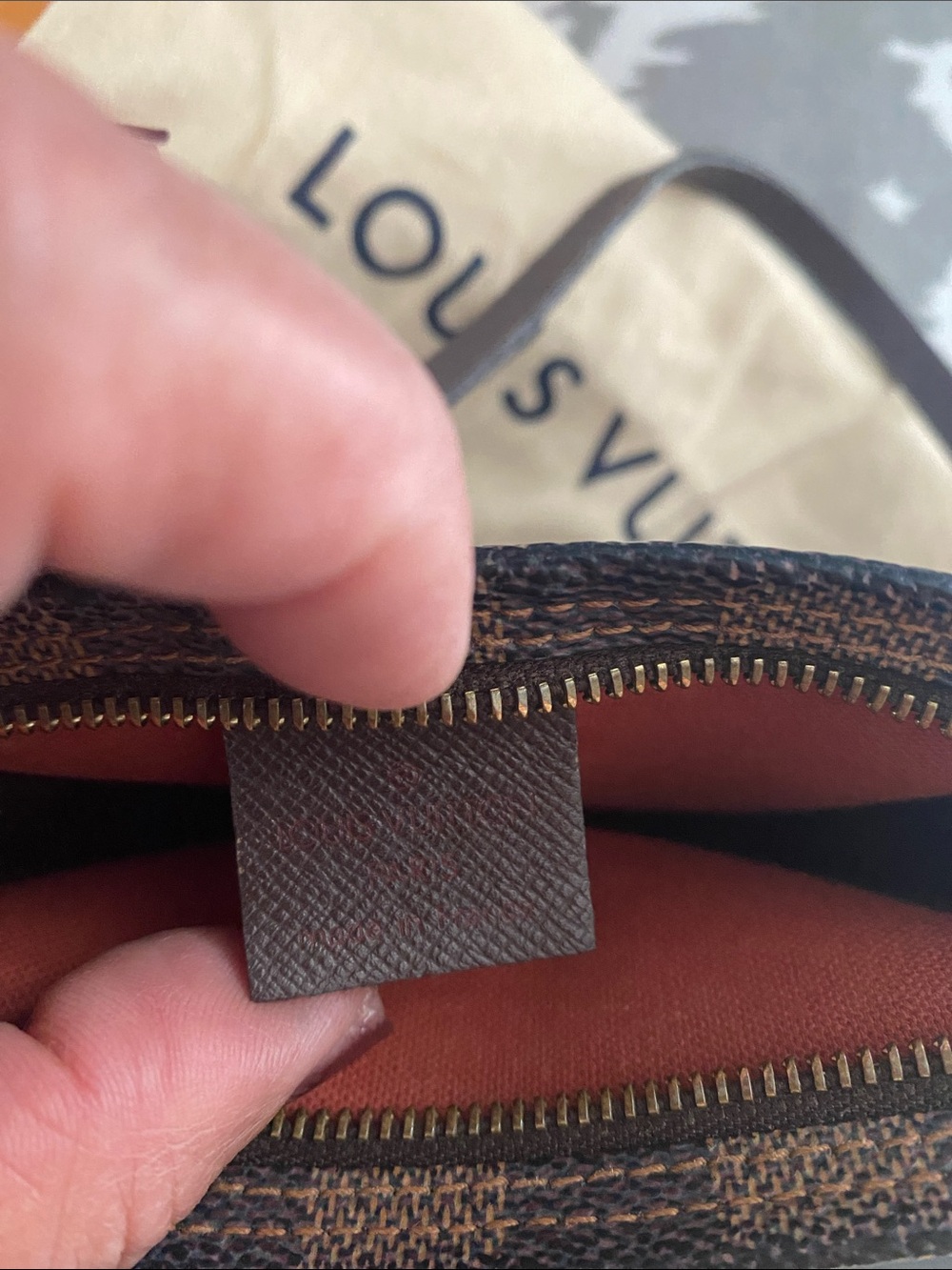 Louis Vuitton Damier Ebene Trousse Pochette w/Authentic Strap & Chain w/COA - Picture 2 of 14